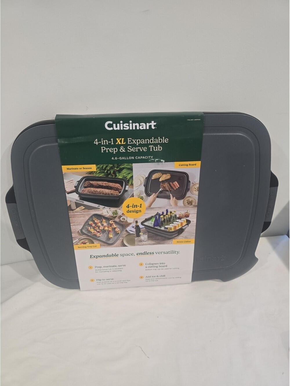 Cuisinart 4-in-1 Expandable Prep and Serve Tub with Removable Drain Port
